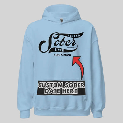 Recovery Hoodie | Women's Sober Since Hoodie with Custom Sober Date