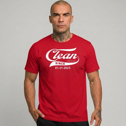 Clean Since Tee with Personalized Sobriety Date | Sober T Shirt