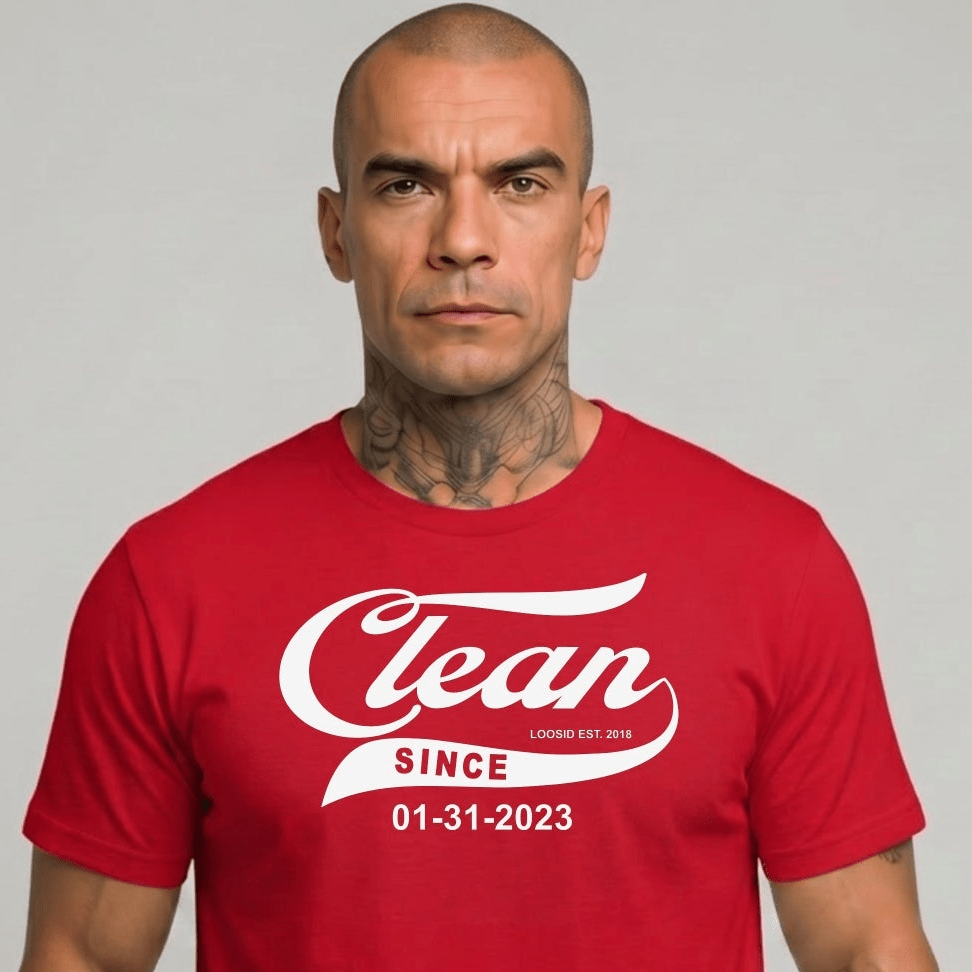 Clean Since Tee with Personalized Sobriety Date | Sober T Shirt