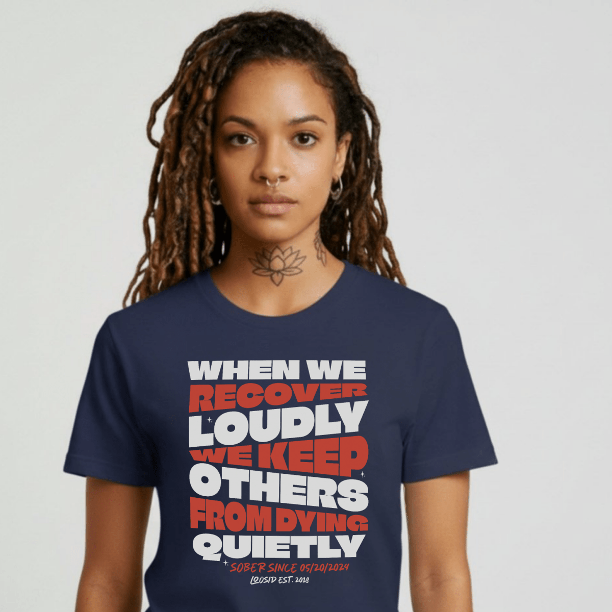 When we recover Loudly Sober T Shirt fit detail (view 9)