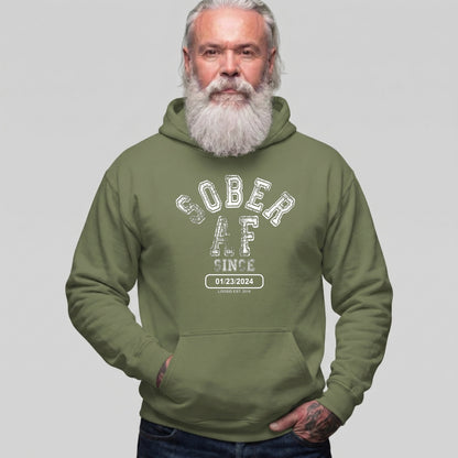 Recovery Hoodie | Sober AF Since Hoodie with Custom Sobriety Date
