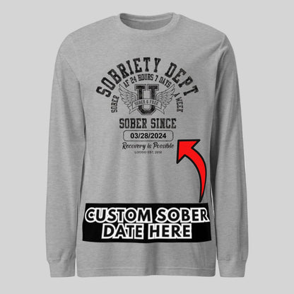 Sobriety Dept Long Sleeve Sober T Shirt product photo (view 20)