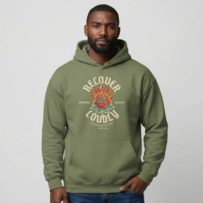 Recovery Hoodie | Recover Loudly Custom Sobriety Date Unisex Hoodie