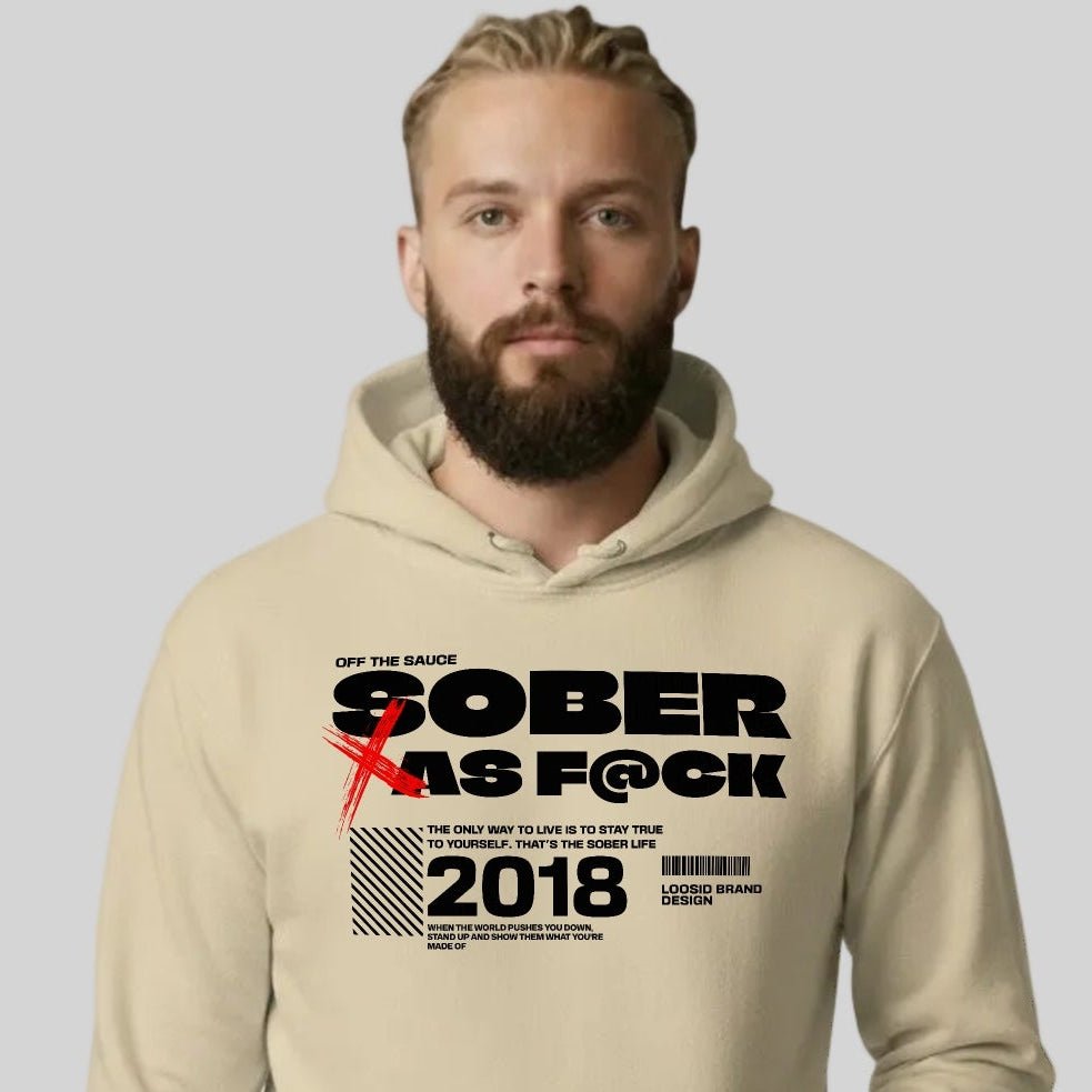 Sober As F*ck Recovery Hoodie close-up view (view 12)