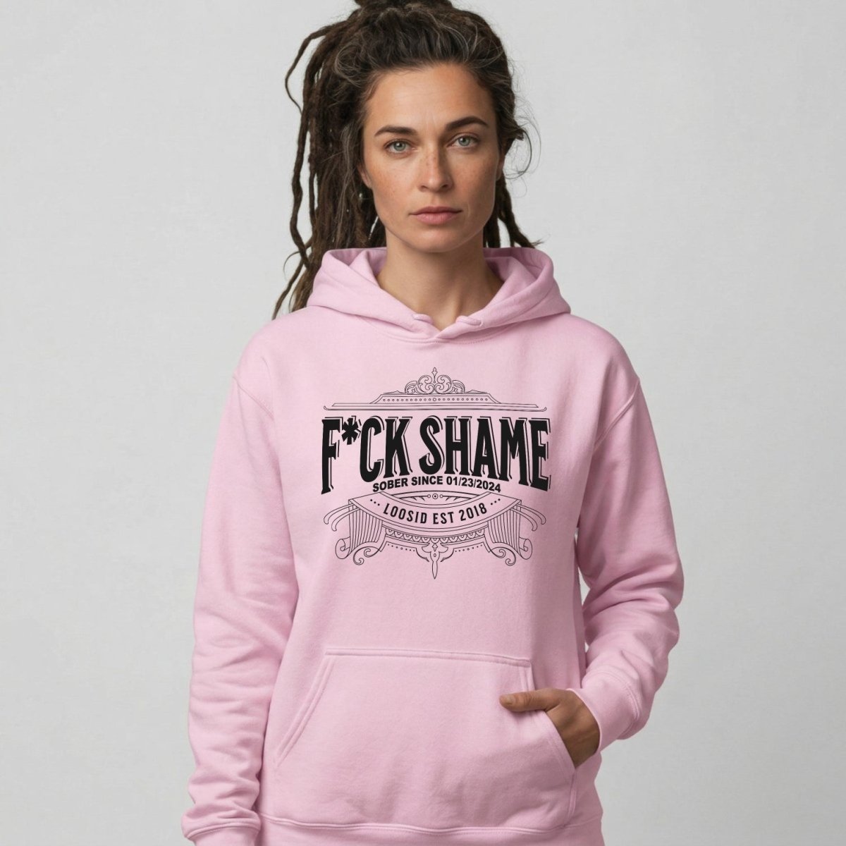 F*ck Shame Recovery Hoodie back view (view 17)