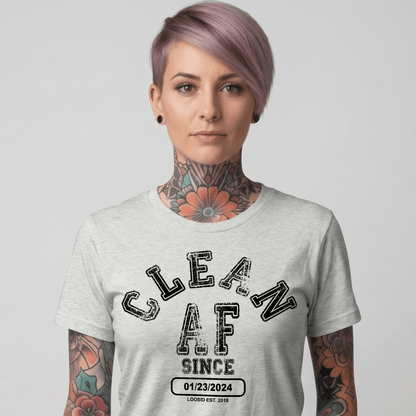 Clean AF Since Clean Sober T Shirt packaging detail (view 18)