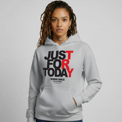 Just For Today Women's Custom Sobriety Date Recovery Hoodie product photo (view 20)