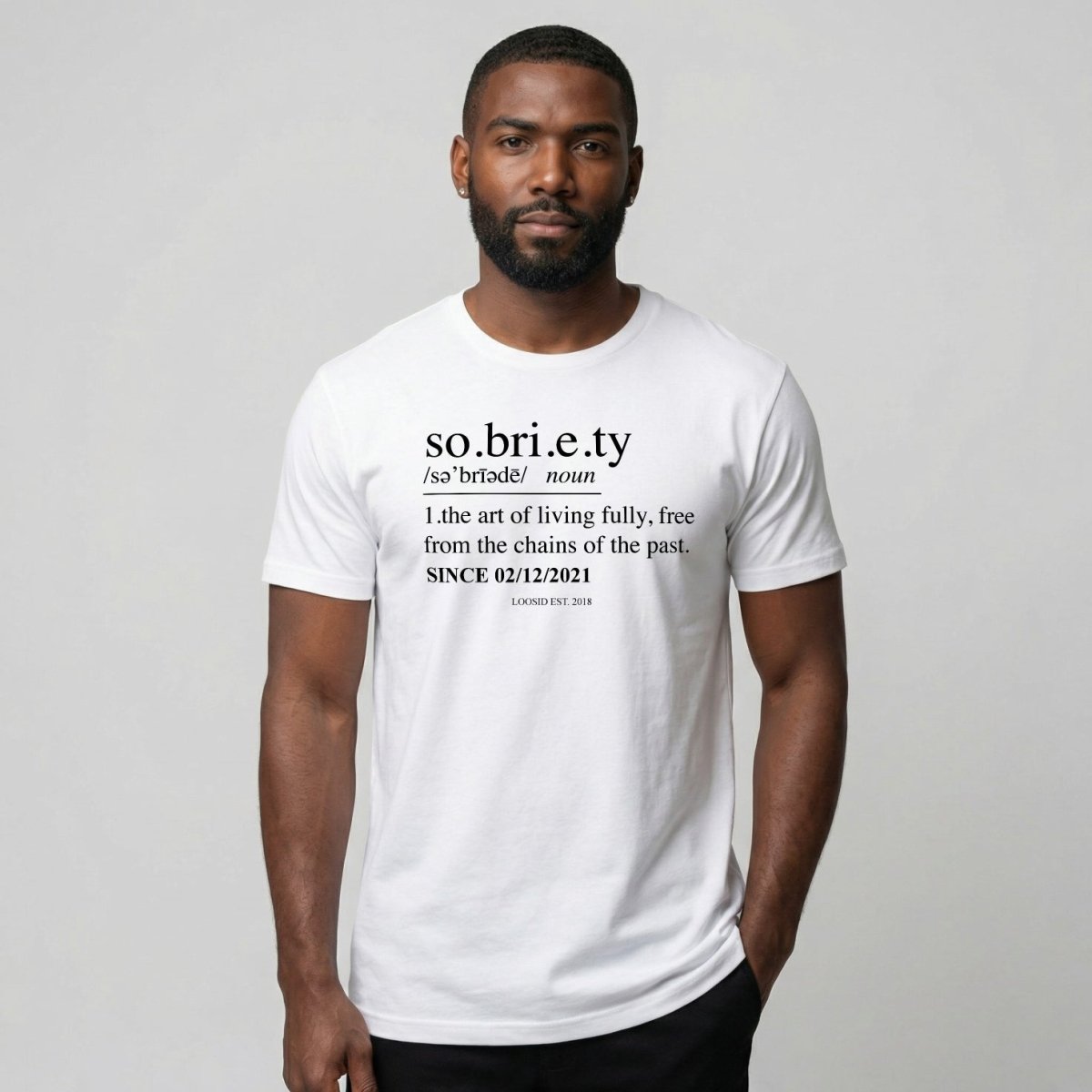 Sober T Shirt | Sobriety Definition Men's Graphic Tee for Recovery