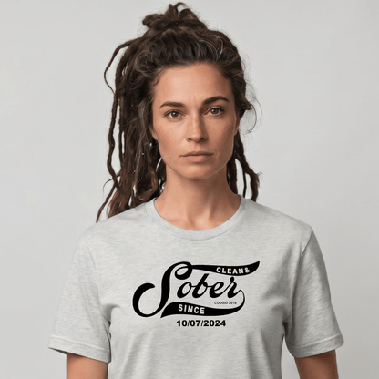 Sober T Shirt | Women's Sober Since Top with Personalized Date