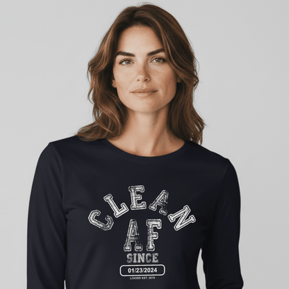 Clean AF Long Sleeve Sober T Shirt fit detail (view 9)
