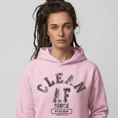 Clean AF Since Recovery Hoodie graphic detail (view 24)