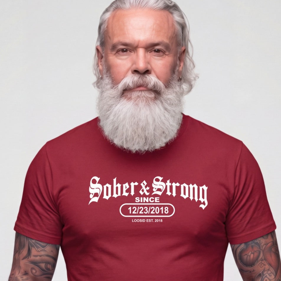 Sober T Shirt | Men's Old School Sober & Strong