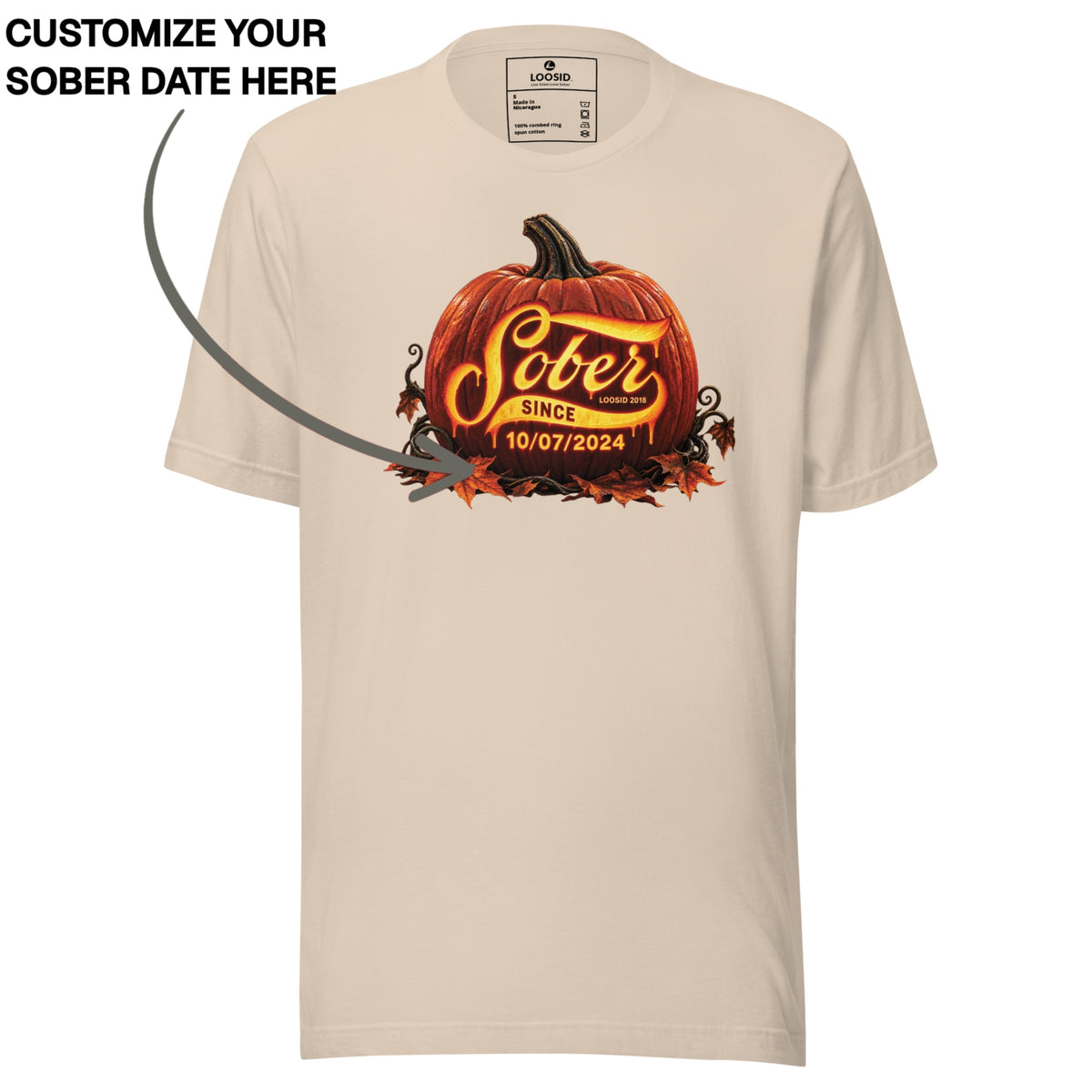 Sober T Shirt | Men's Sober Since Pumpkin