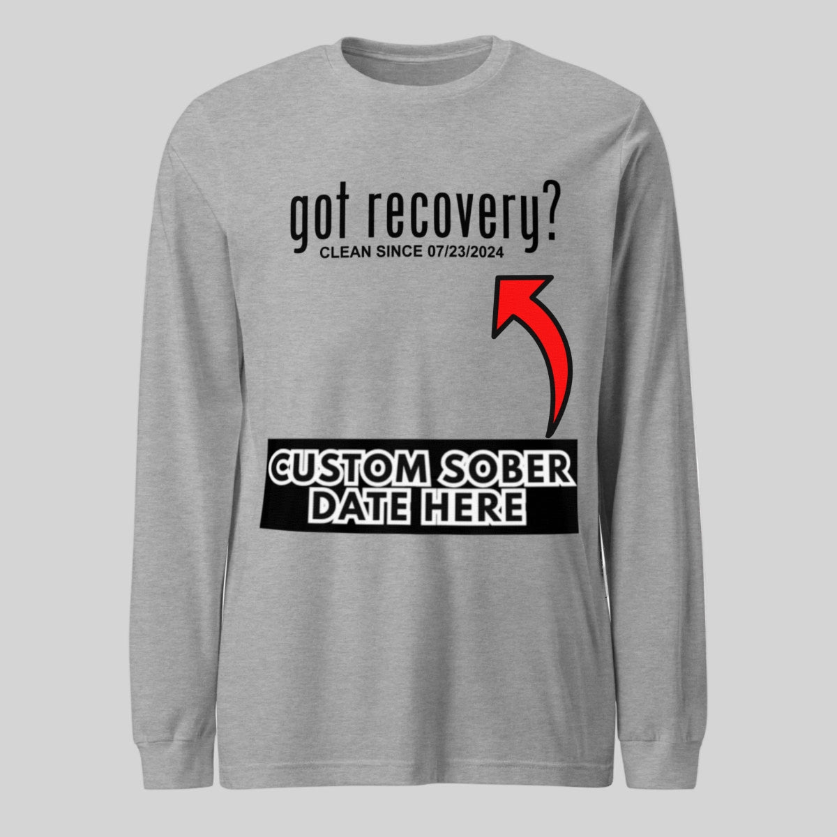 Long Sleeve Clean Sober T Shirt packaging detail (view 28)
