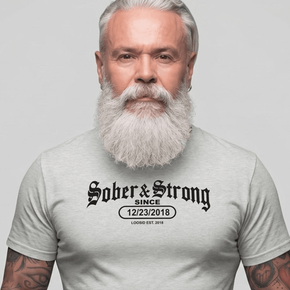 Sober T Shirt | Men's Old School Sober & Strong Tee