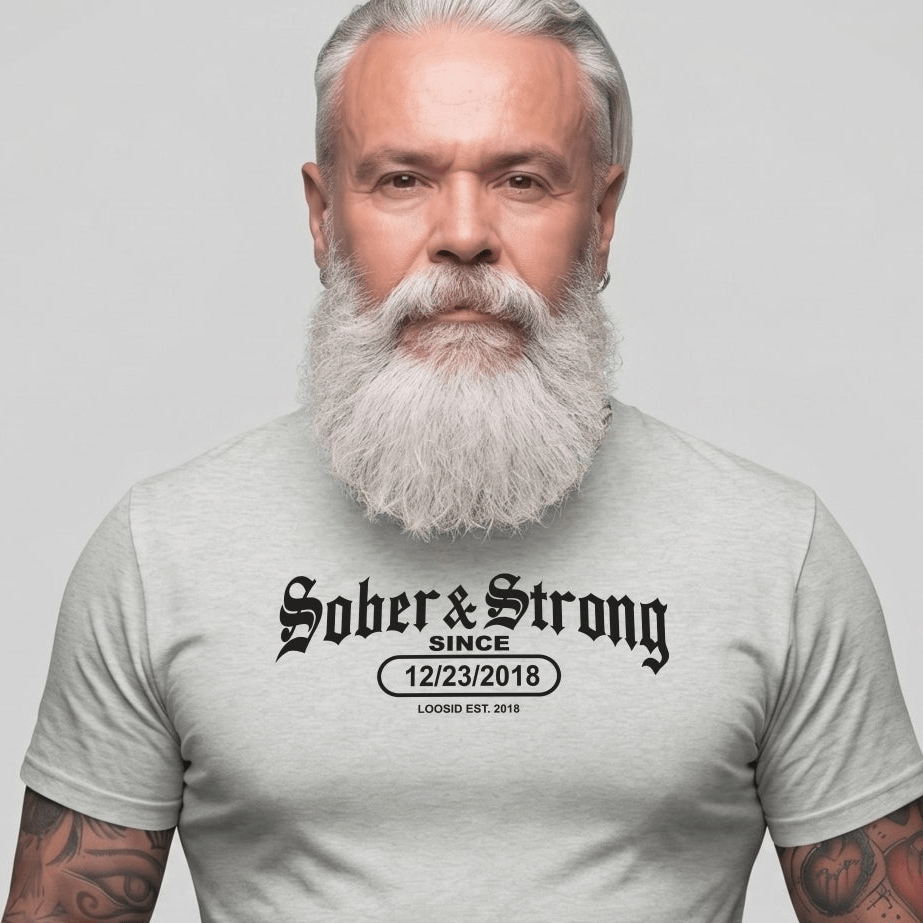 Sober T Shirt | Men's Old School Sober & Strong Tee