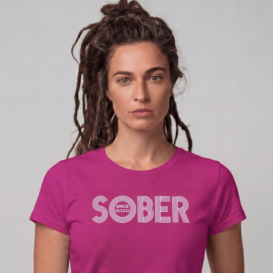 Sober T Shirt | Women's Retro Sober Since Tee