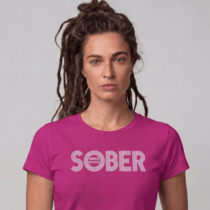 Sober T Shirt | Women's Retro Sober Since Tee
