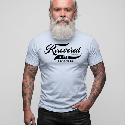 Recovered Since Sober T Shirt back view (view 27)