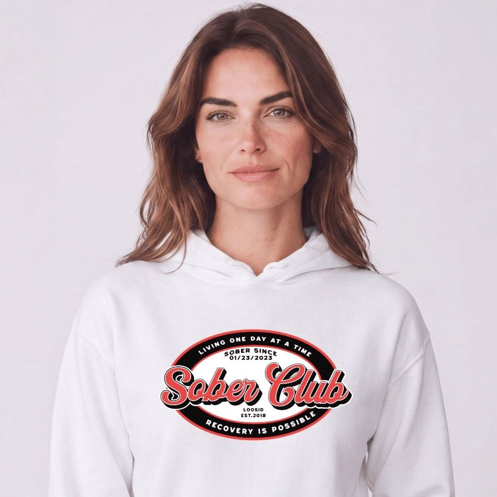 Recovery Hoodie | Women's Sober Club Badge