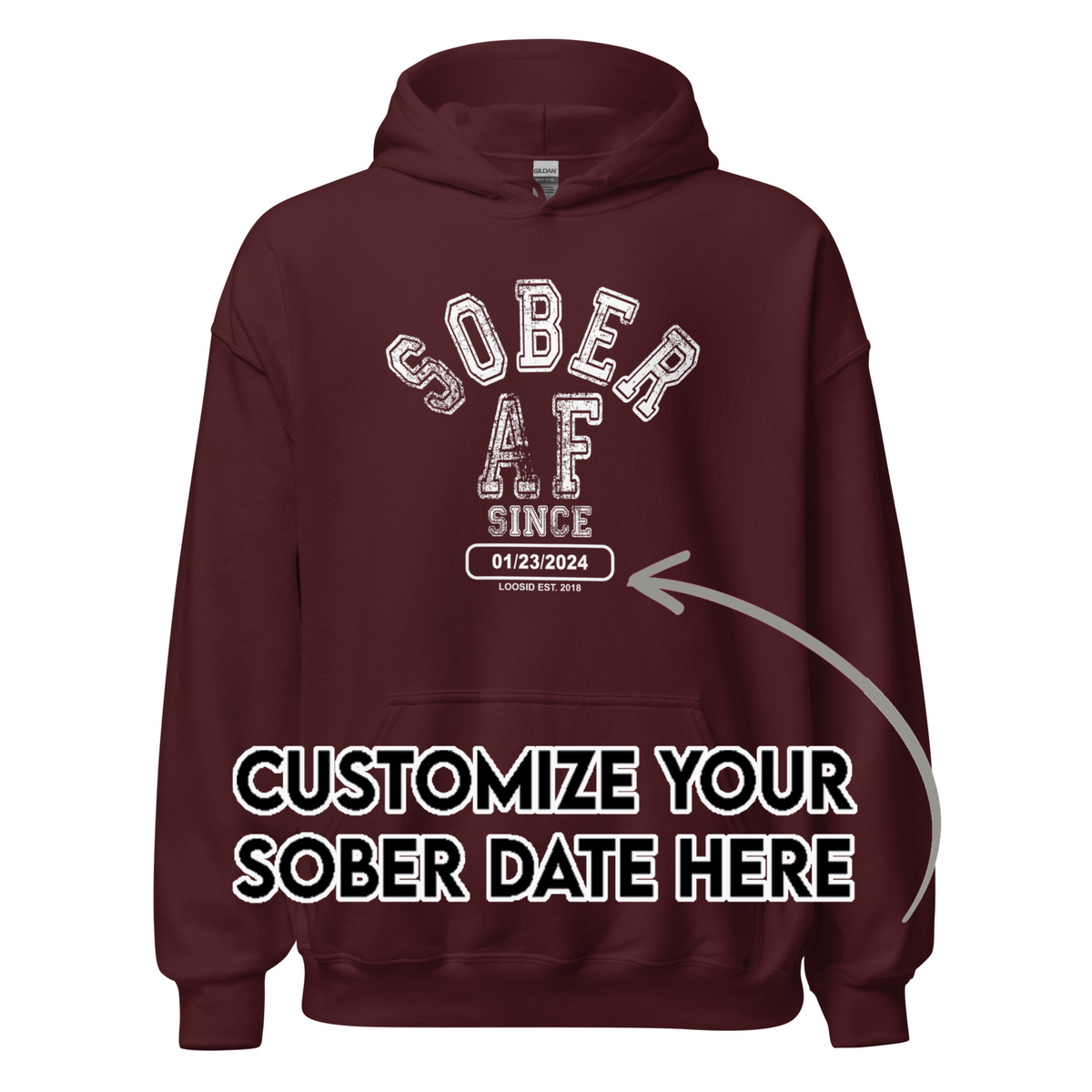 Recovery Hoodie | Men's Sober AF Collegiate
