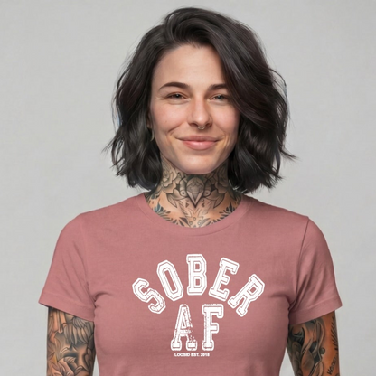Sober T Shirt | Women's Sober AF Collegiate