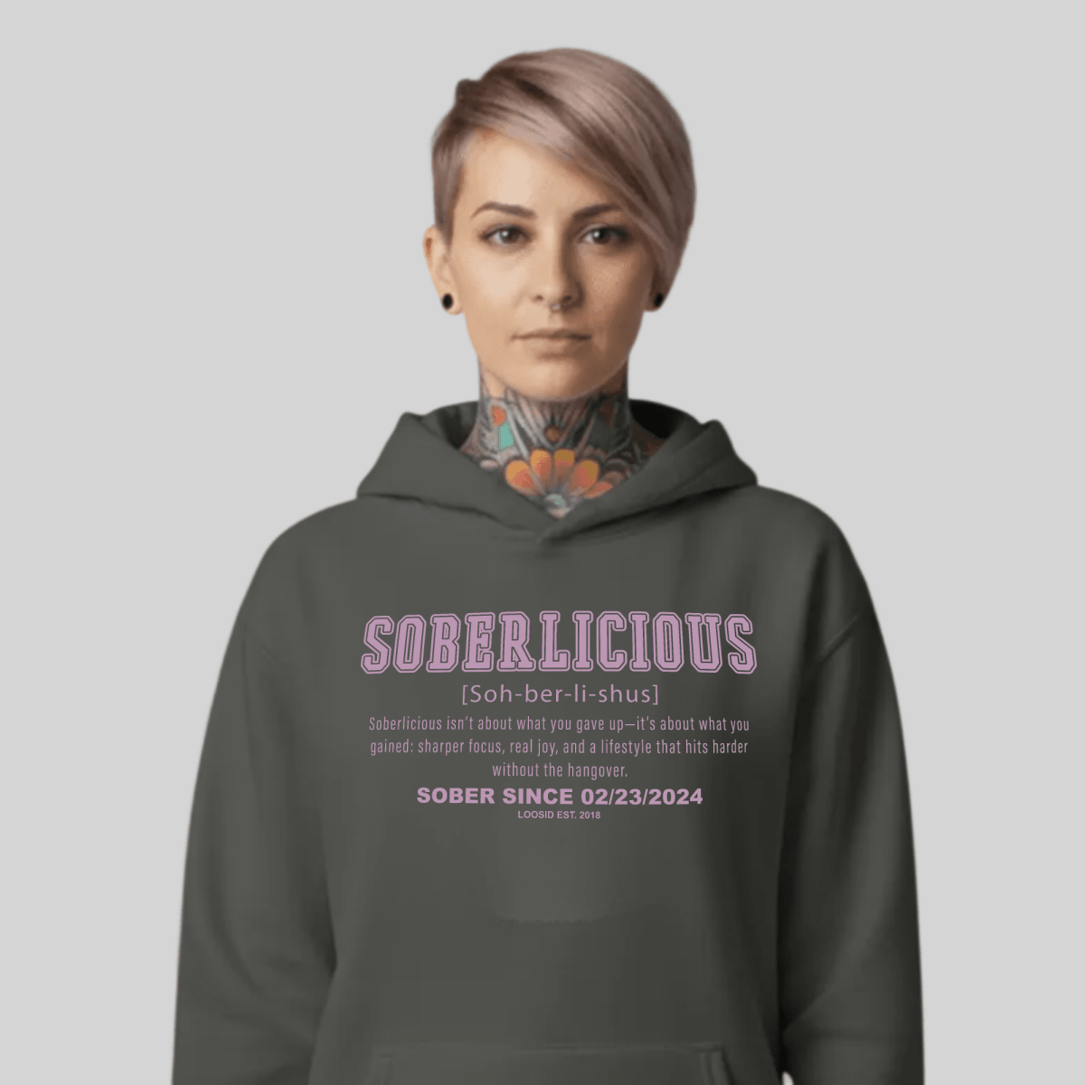 Women's Soberlicious Definition Hoodie w/ Custom Sobriety Date