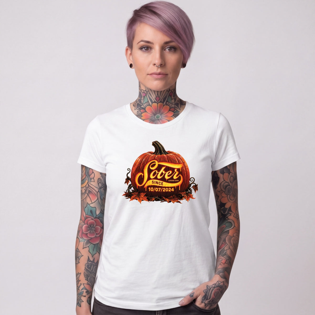 Sober T Shirt | Women's Sober Since Pumpkin