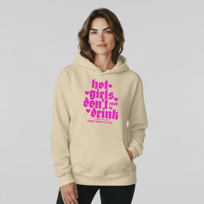 Hot Girls Don't Drink Recovery Hoodie back view (view 37)