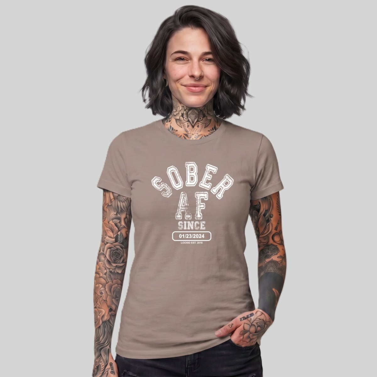 Sober T Shirt | Women's Sober AF Collegiate