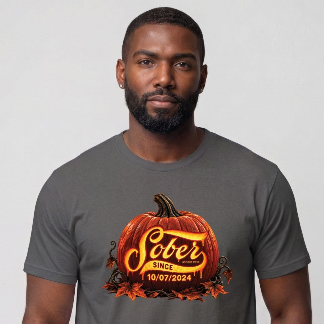 Sober T Shirt | Men's Sober Since Pumpkin