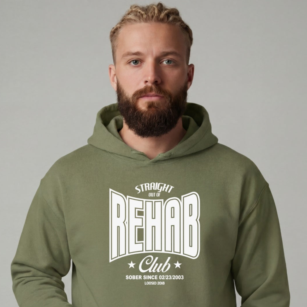 Recovery Hoodie | Men's Rehab Hoodie with Personalized Date