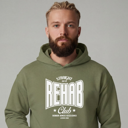 Recovery Hoodie | Men's Rehab Hoodie with Personalized Date