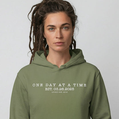 One Day At a Time Recovery Hoodie graphic detail (view 24)