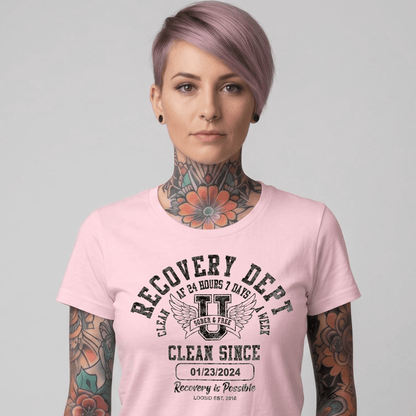 Clean Since Sobriety Sober T Shirt lifestyle view (view 15)