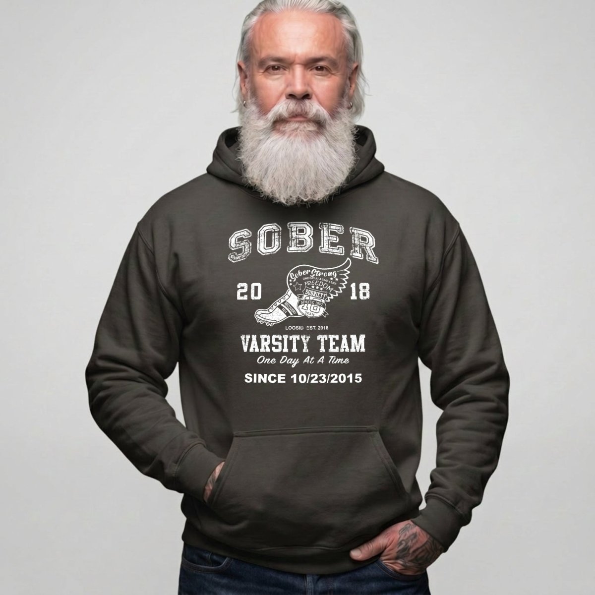 Sober Varsity Team Personalized Men's Hoodie