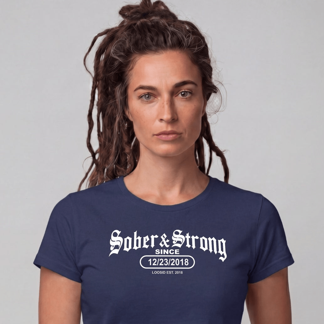 Sober T Shirt | Women's Old School Sober & Strong Tee