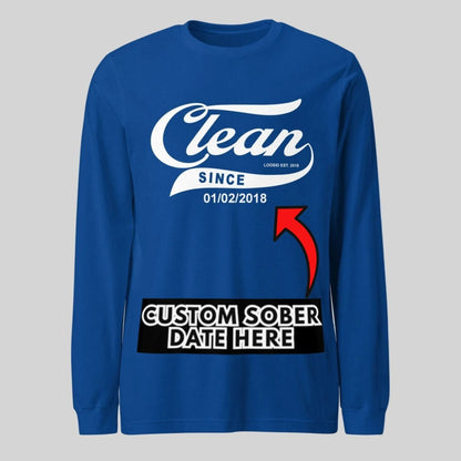 Clean Since Long Sleeve Sober T Shirt back view (view 27)
