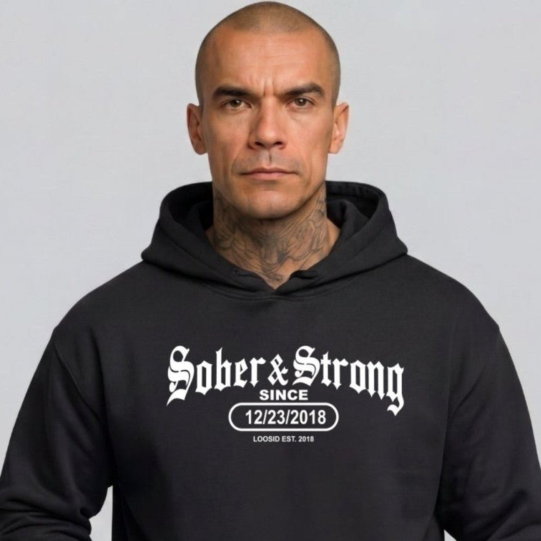 Recovery Hoodie | Men's Old School Sober & Strong