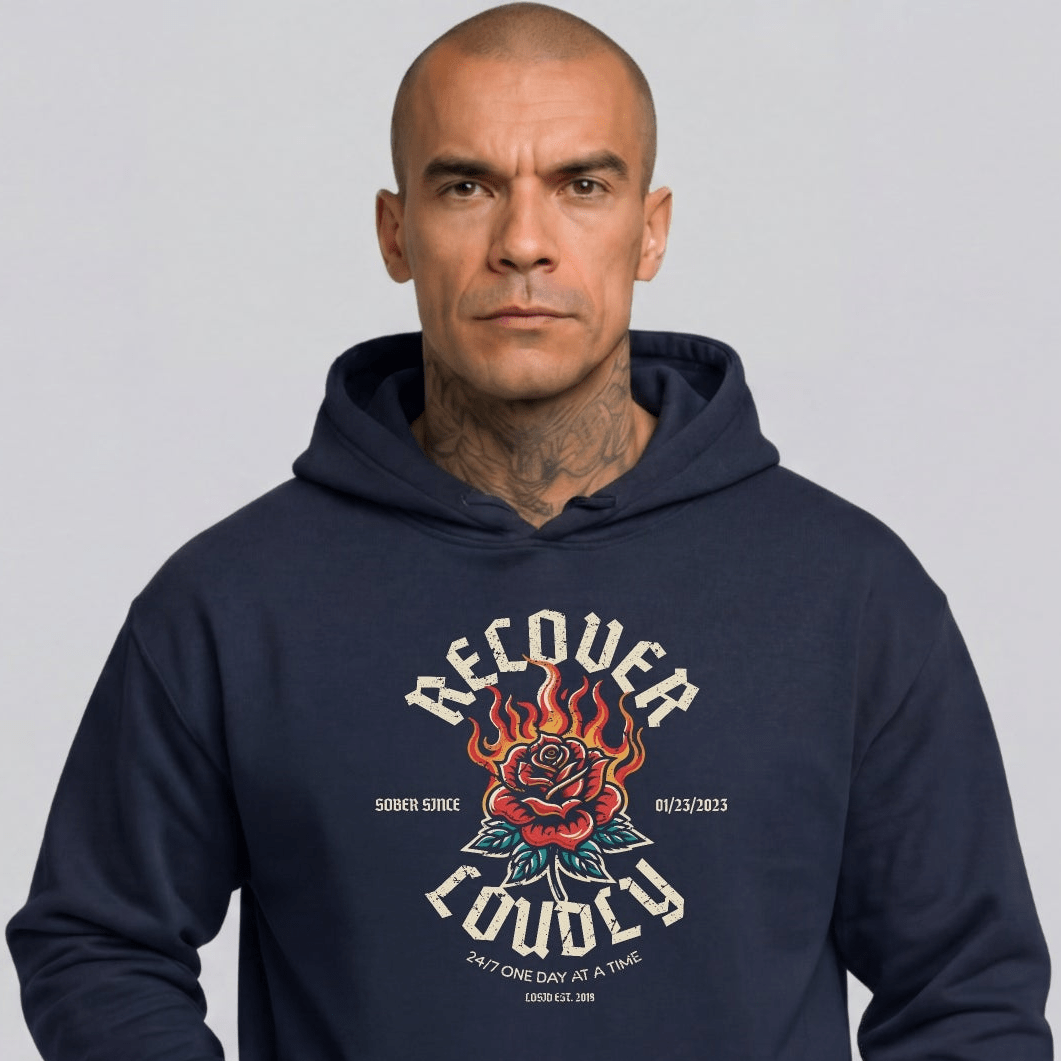 Recovery Hoodie | Recover Loudly Custom Sobriety Date Hoodie
