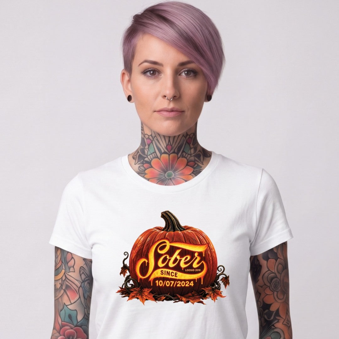 Sober T Shirt | Women's Sober Since Pumpkin