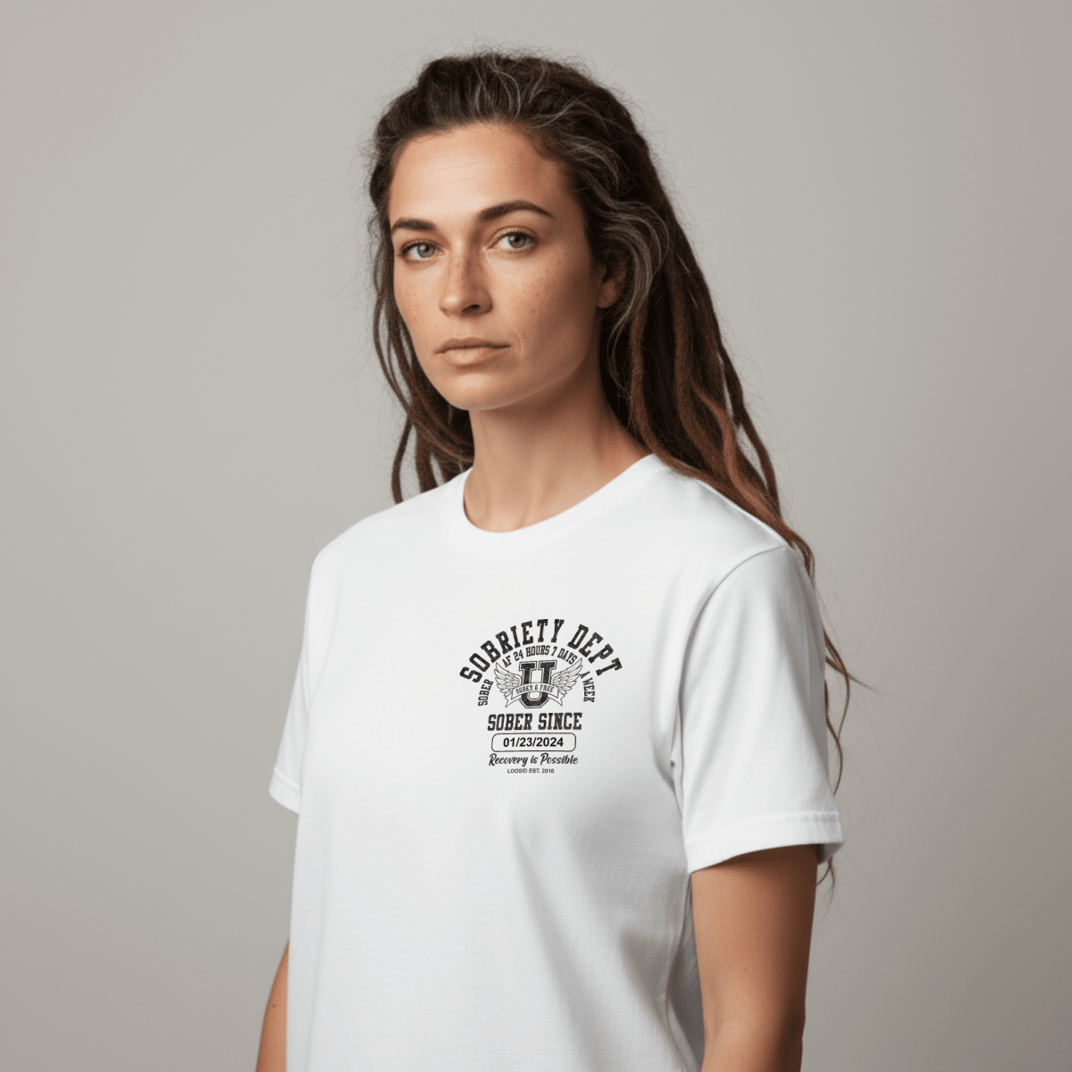 Sobriety Dept 24 7 Sober T Shirt product photo (view 10)