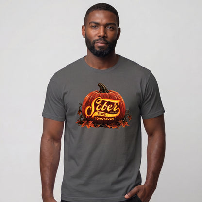 Sober T Shirt | Men's Sober Since Pumpkin