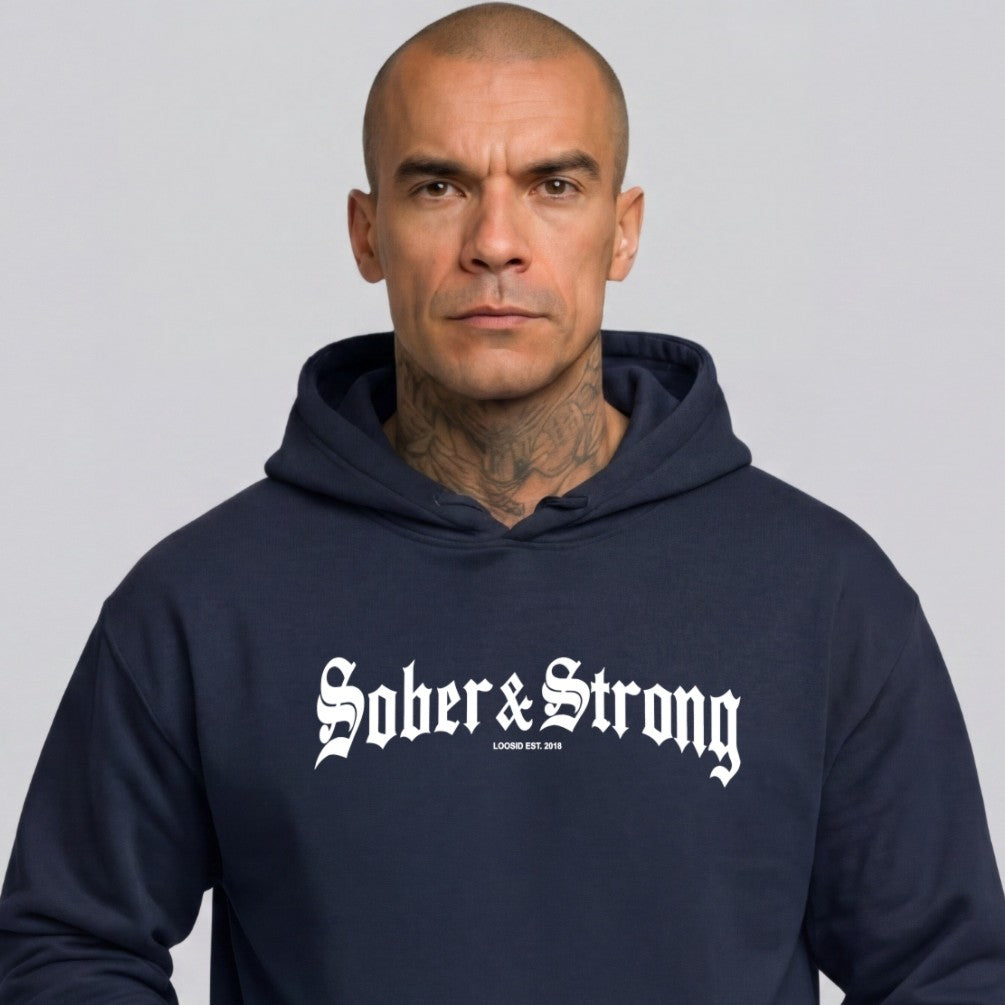Recovery Hoodie | Men's Old School Sober & Strong