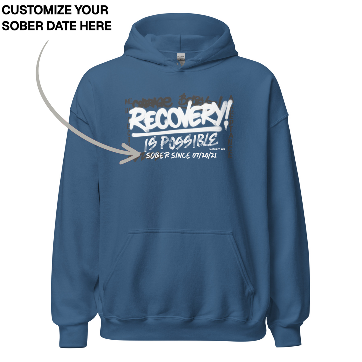 Recovery Hoodie | Women's Personalized Recovery Is Possible Hoodie