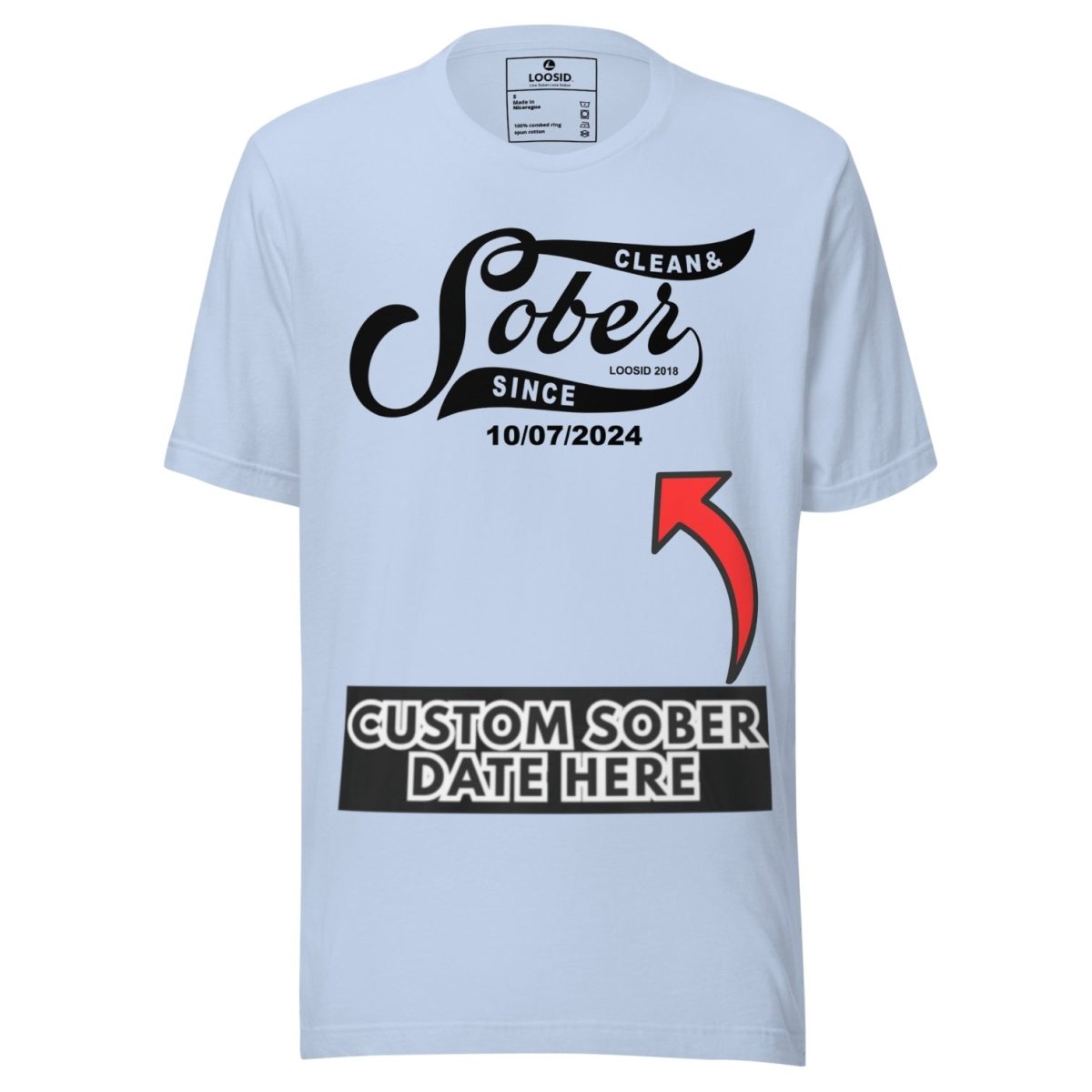 Sober T Shirt | Women’s Sober Since Top with Personalized Date
