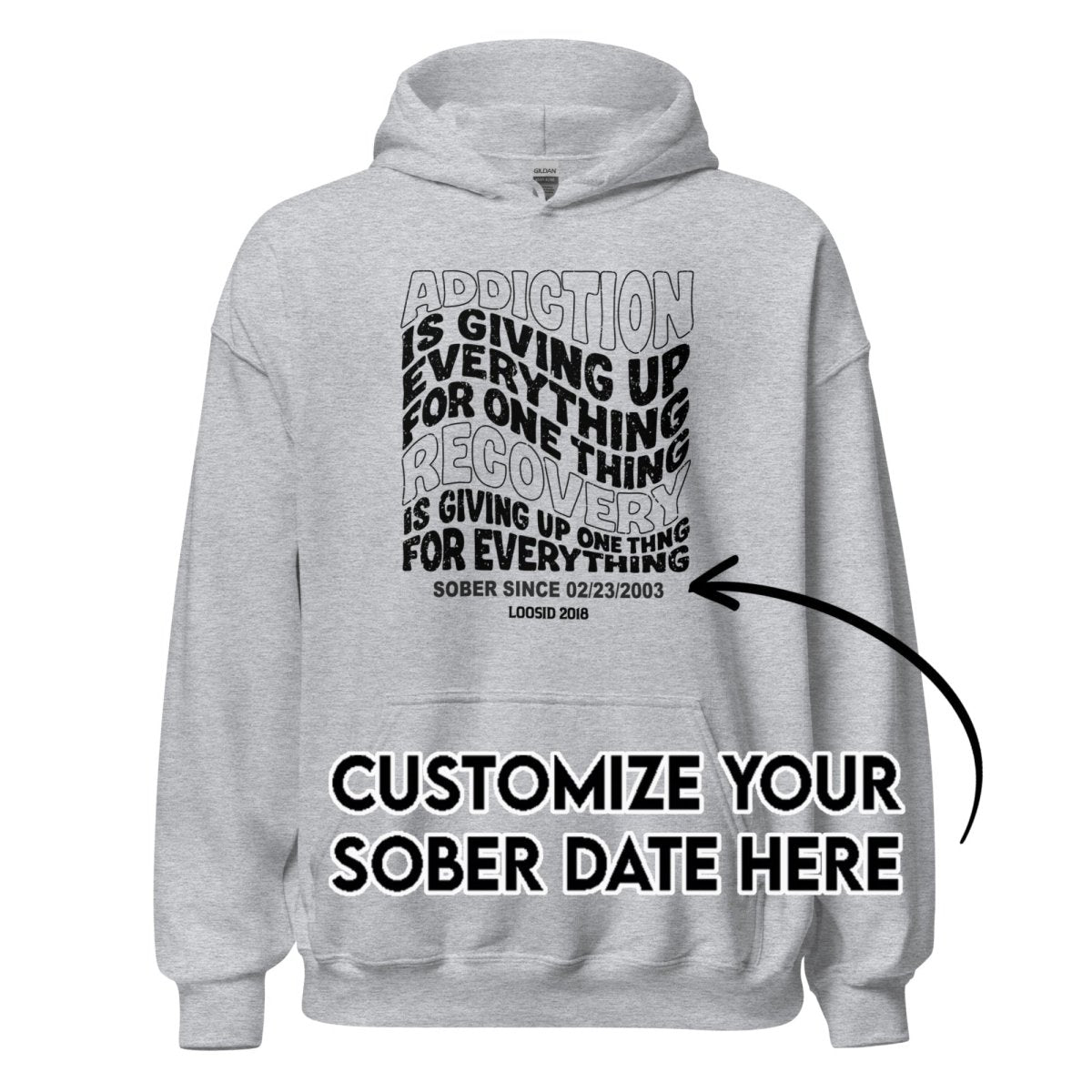 Recovery Hoodie | Men's Addiction is Giving up