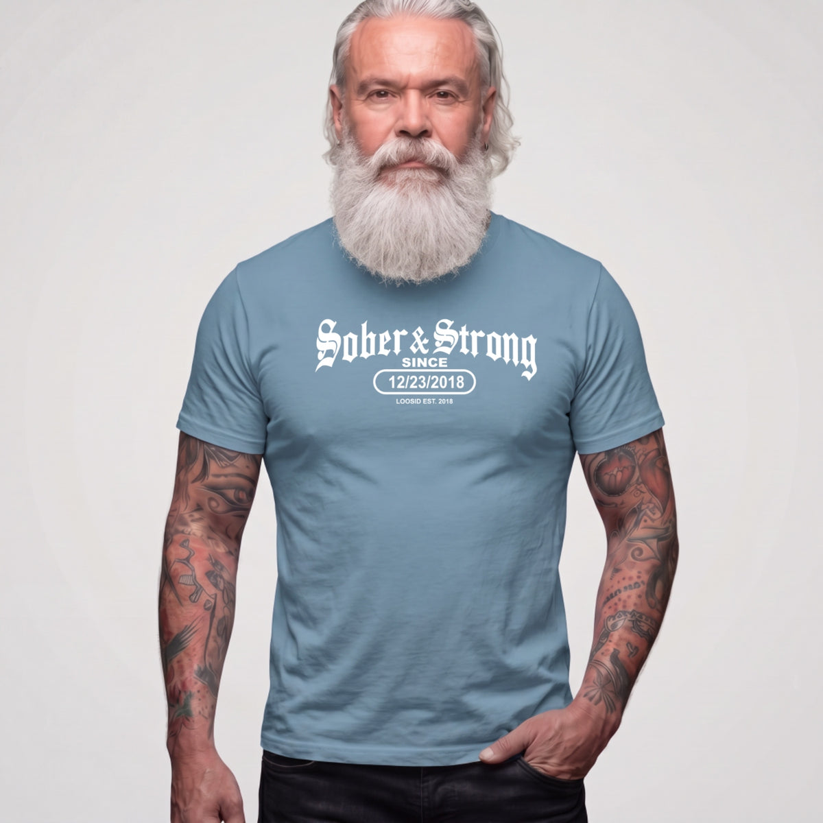 Sober T Shirt | Men's Old School Sober & Strong
