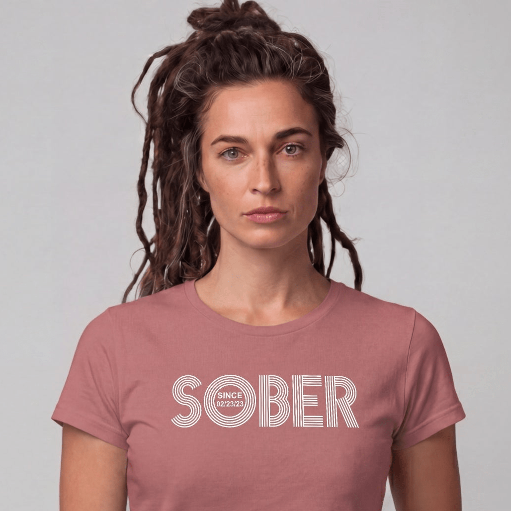 Sober T Shirt | Women's Retro Sober Since Tee