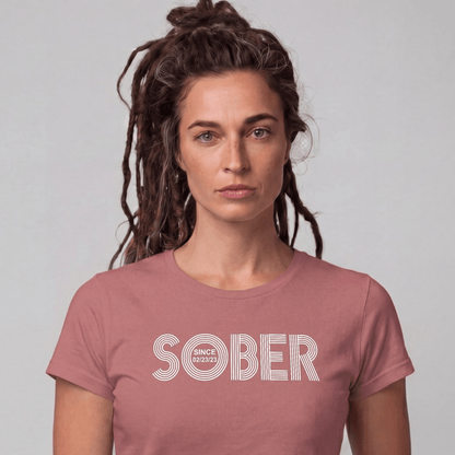 Sober T Shirt | Women's Retro Sober Since Tee